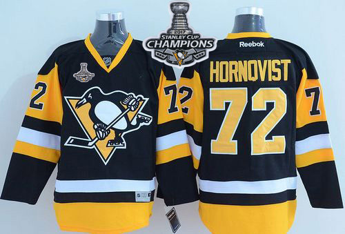 Penguins #72 Patric Hornqvist Black Alternate Stanley Cup Finals Champions Stitched NHL Jersey - Click Image to Close